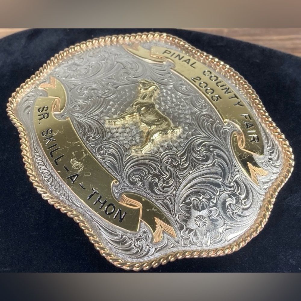 2005 PINAL COUNTY FAIR SR. SKILL-A-THON TROPHY BELT BUCKLE LARGE - Picture 4 of 11